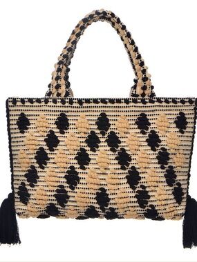 Guadalupe Designs Allegra Woven Tassel Tote Bag